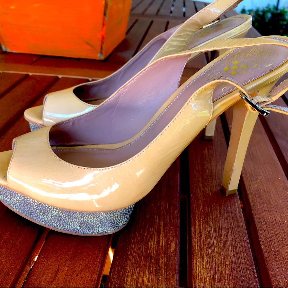 Vince Camuto peep toe sling backs